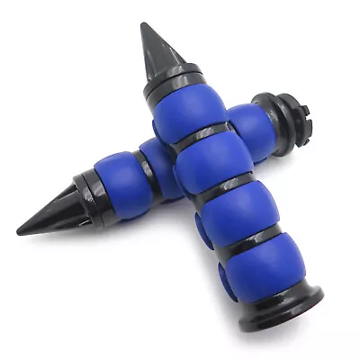 Black Blue 1  25mm Hand Grips For Kawasaki Nomad 1500 Fi/ Yamaha V Star 650 • $31.13