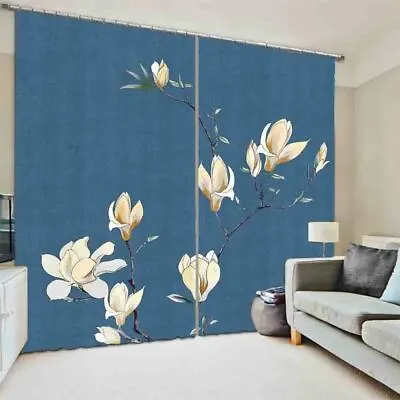 Magnolia Denudation 3D Curtain Blockout Photo Printing Curtains Drape Fabric • $212.38