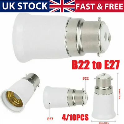 £3.99 • Buy B22 To E27 Light Socket Adapter Bayonet Lamp Base To Edison E27 Bulb Screw