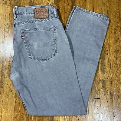 Levi's 511 Pants Mens 36x32 Gray Light Wash Slim Fit Straight Leg Jeans • $15.09