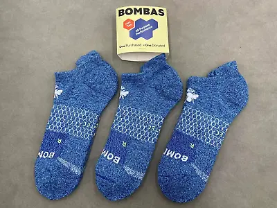 3 Pairs Bombas Men's All-Purpose Performance Ankle Sock Size Large 9-13 Blue • $21