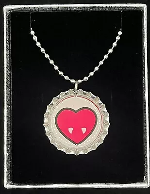 Monster High / Draculaura Inspired Heart Fang Necklace / Bottle Cap / Gift • $5