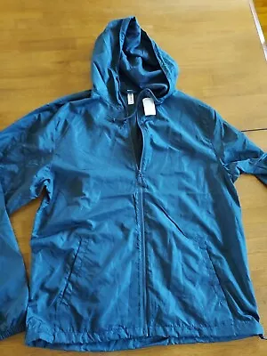 Independent Trading Company Blue Unisex Windbreaker Size Xl Zip Up With Hood • $24