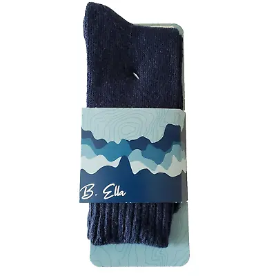 Navy Blue Wool Cashmere Angora Crew Socks ESTE B.ella Women's 7-9.5 M Warm Cozy • $20