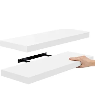 Sorbus Floating Shelves - Hanging Wall Shelves Decoration - 24  Long - (White) • £31.13