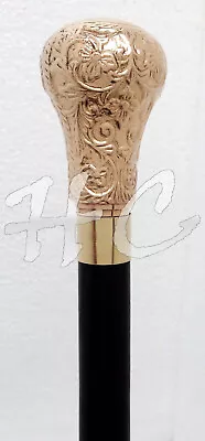 $36.90 • Buy Vintage Antique Victorian Designer Brass Handle Wooden Walking Stick Cane Style