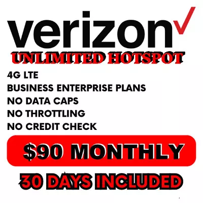 Verizon Unlimited Data Hotspot 4G LTE | Truly Unlimited $90 Monthly | Verizon • $74.95