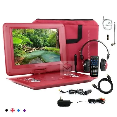 Trexonic 14.1” Red Portable Folding TV DVD Player Swivel TFT LCD 14 W Warranty • $86.54