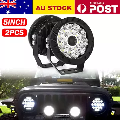 2X 5inch Round LED Driving Lights Spot Flood Combo Work Offroad SUV 4WD Truck • $128.95