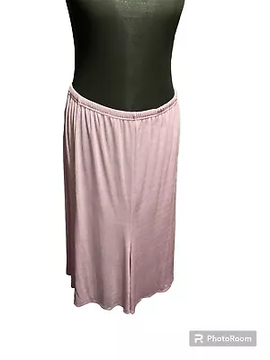 Dusty Pink Plus Size Calf Length Causal Smart Skirt Size 28-30 • £3.50