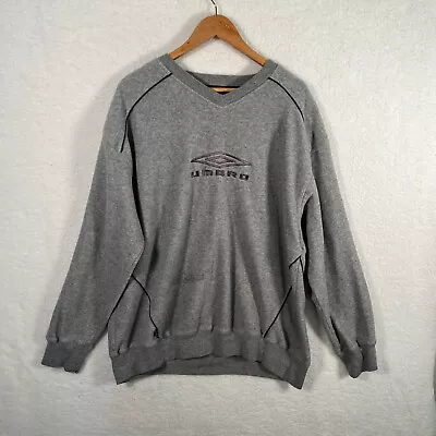 Grey 90s Umbro Spellout Sweatshirt Fleece Oversized Xl • £19.99