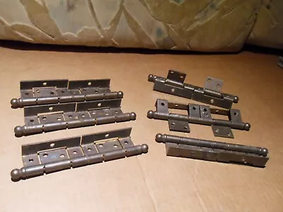 $40 • Buy Lot Of 6 Vintage Metal 7 1/4  Cabinet Door Hinges AS PICTURED