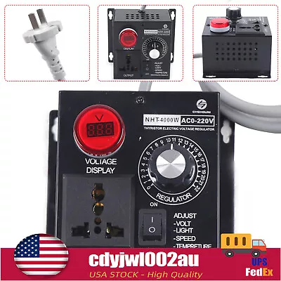 Variable Voltage Regulator AC Speed Adjustable Motor Fan Dimmer Controller 4000W • $19