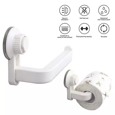 $3.99 • Buy Suction Cup Wall Mounted Toilet Paper Tissue Roll Holder Stand Towel Storage Kit