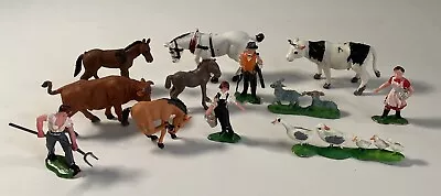 Vintage Lot Of Plastic Farm Animals & Family Made In Hong Kong 12 Pieces • $9.60