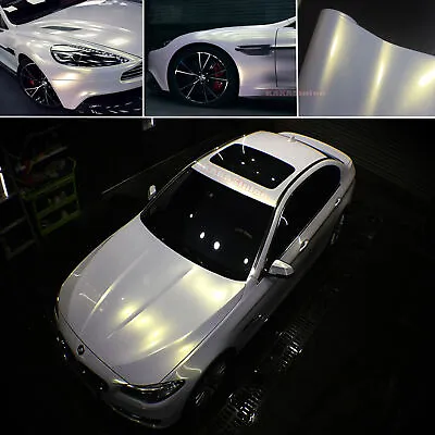 $276.20 • Buy Whole Car Wrap Glossy White To Gold Pearl Chameleon Vinyl Sticker 50FT X 5FT US