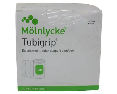 $19.99 • Buy Molnlycke 1439 Tubigrip Tubular Support Bandage Size G Natural 1x10M - Box Of 1