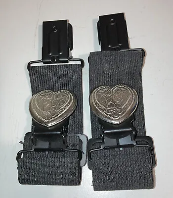 HEART SHAPED MOTORCYCLE PANTS BOOT STRAP STIRRUP HEAVY DUTY CLIP Pre Owned • $25.55