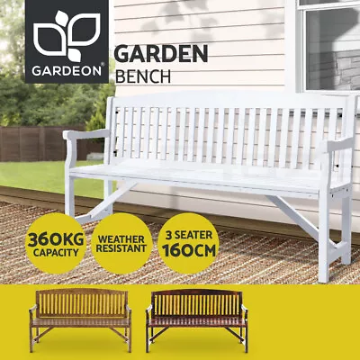 Gardeon Wooden Garden Bench 3 Seat Timber Outdoor Lounge Chair Patio Furniture • $179.95