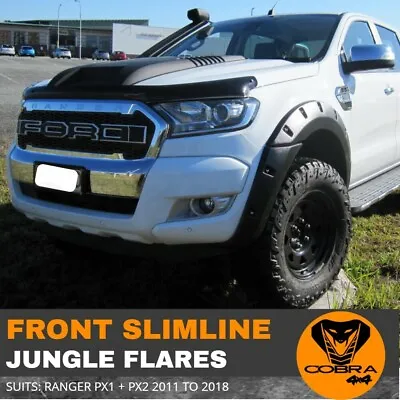 Front Slimline Jungle Flares Fit Ford Ranger PX1 2011-2018 Black Guards Fender • $319