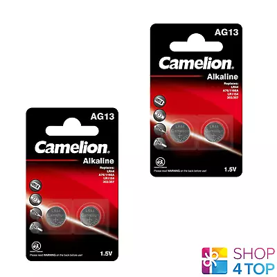 4 Camelion Alkaline Batteries L1154 LR44 AG13 1.5V No Mercury 2BL Exp 2025 New • $6.50