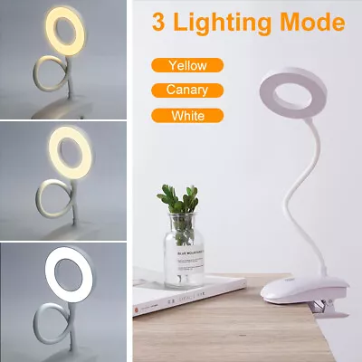 Rechargeable USB Clip On LED Lights Reading Table Desk Bed Bedside Night Lamp AU • $13.69