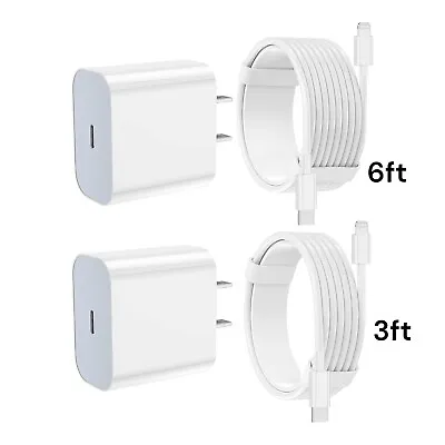 IPhone Charger Fast Charging 2 Pack Type C Wall Charger Block With 2 Pack 6+3ft • $9.99