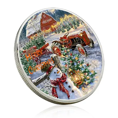 Merry Christmas Gift Silver Coin Metal Art Crafts Ornaments Snow Man Medal • $3.61