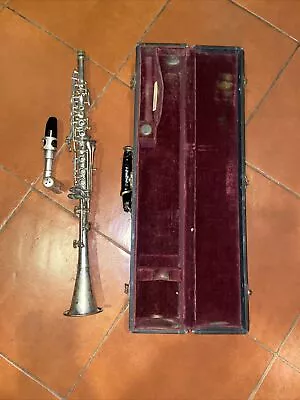 Harry Pedler~Hoosier Elkhart Indiana Silver Plated Metal Clarinet W/Case #32903 • $110