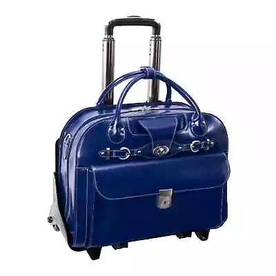 McKlein BLUE Roseville 15  Wheeled Briefcase Detachable-Wheeled Laptop Case • $155