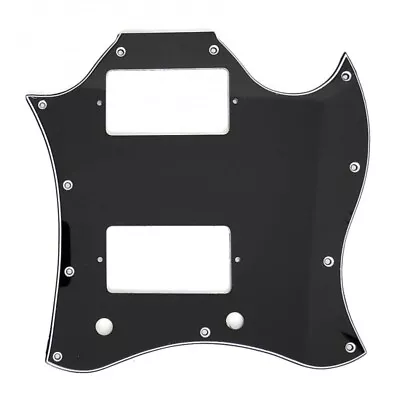 Plate Pickguard Full Face Black 3ply 11 Holes For Gibson Sg • $13.17