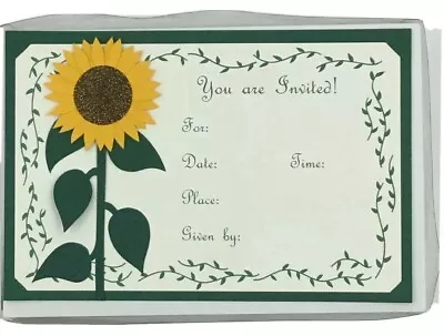 Set Of 8 VINTAGE Meri-meri Sunflower Invitations W/ Envelopes Hand-made 3D • $15.94