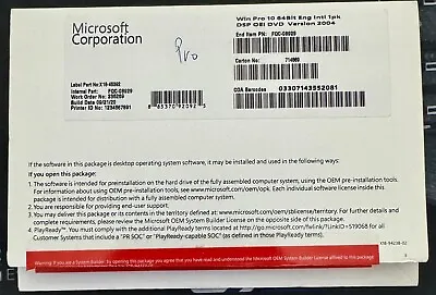 ⭐️Genuine Microsoft WIN PRO 10 64-BIT OEM⭐️ • $120