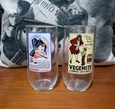 KRAFT 80 Years Of Vegemite 1923-2003 Pair Of Collectable Glasses • $19.95