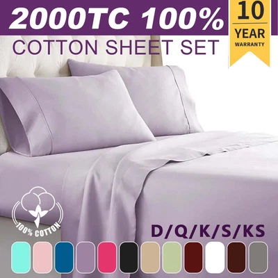 $36.98 • Buy 2000TC Egyption Cotton&Flannelette Feeling Bed Sheet Sets Winter Thermal Sheet