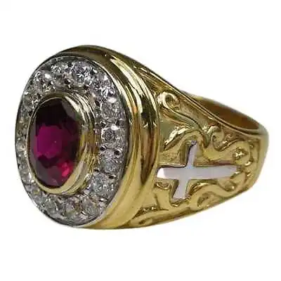 $219 • Buy Yellow Gold Ruby Bishop Rings