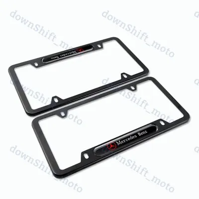 2pcs Brand New MERCEDES-BENZ 2018 2019 Black METAL License Plate Frame Stainless • $23.99