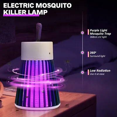 Insect Trap Bee Zapper Mosquito Catcher Bed Bug Killer Usb Rechargeable Lamp • $12.08