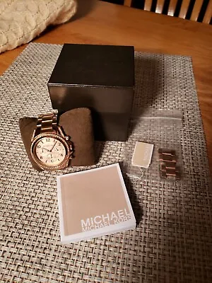  Michael Kors MK5263 Rose Gold Tone Blair CHRONOGRAPH Glitz Ladies Wrist Watch • $39.95