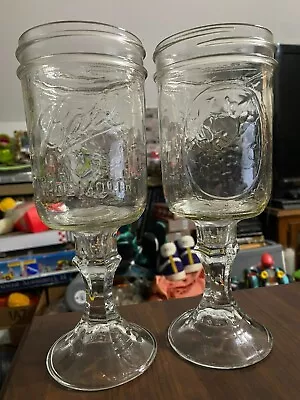 Ball Mason Jar Hillbilly Redneck Wine Glasses - Set Of 2 • $25