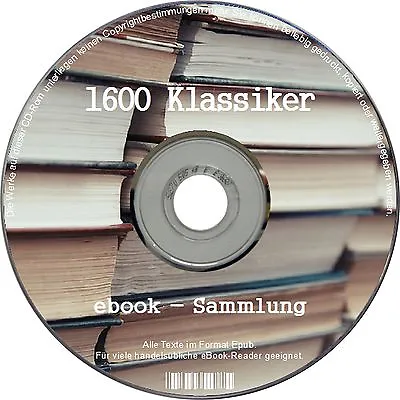 1600 Ebooks KLASSIKER Ebooksammlung Literatur CD SAMMLUNG Ebook KINDLE Lesen • £7.18