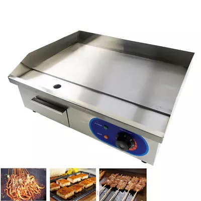 £119.90 • Buy Electric Griddle Commercial BBQ Grill Flat Hotplate 3KW Bacon Countertop UK 55cm