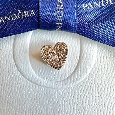 Authentic Pandora Rose Gold Plated Filigree Openworks Heart Charm #781811 • $39