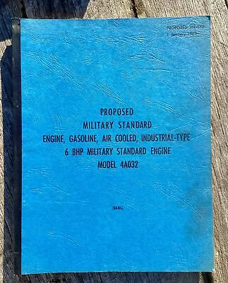 1962  Military Standard 6 HP Air Cooled Gas Engine 4A032 Continental Motors • $45