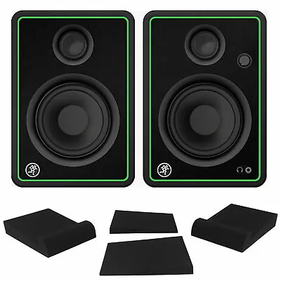 £147.11 • Buy (2) Mackie CR4-X 4  Reference Multimedia Studio Monitor Speakers+Isolation Pads