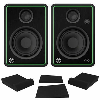 £147.11 • Buy (2) Mackie CR4-X 4  Reference Multimedia Studio Monitor Speakers+Isolation Pads