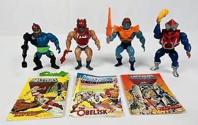 Lot Of 4 Masters Of The Universe (MOTU) Figures 1980s Vintage With 4 Booklets • $95