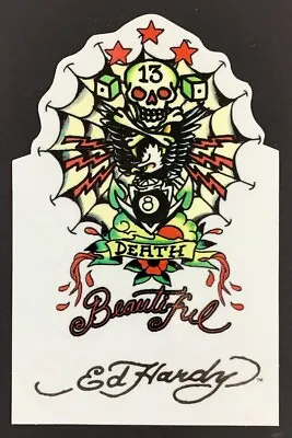 Beautiful Death STICKER W/ Logo Decal Ed Hardy Kiss Cut Out Of Print! • $7.49