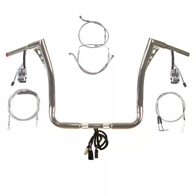 1 1/4  Chrome 15  Z Bar Prewired Handlebar Kit 2006 Harley Street Glide W/Cruise • $1273.04