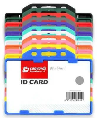 £5.99 • Buy Double Sided ID Plastic Rigid Twin Card Wallet Badge Pass Holder Holds 2 Cards